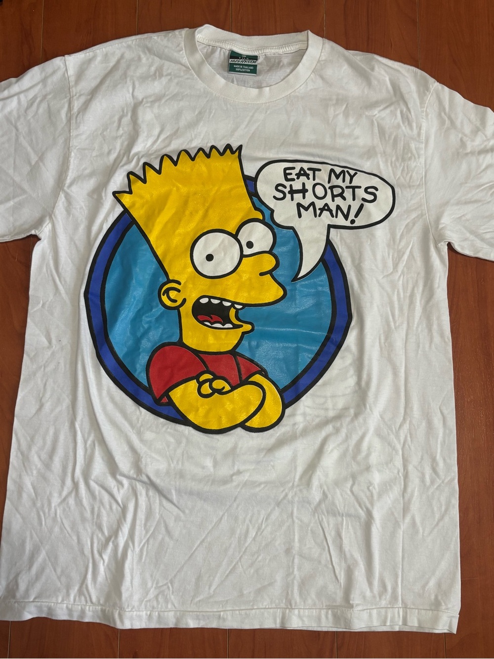Vintage 90’s Bart Simpson "Eat My Shorts"  Bootleg White Graphic Tee - Size XL